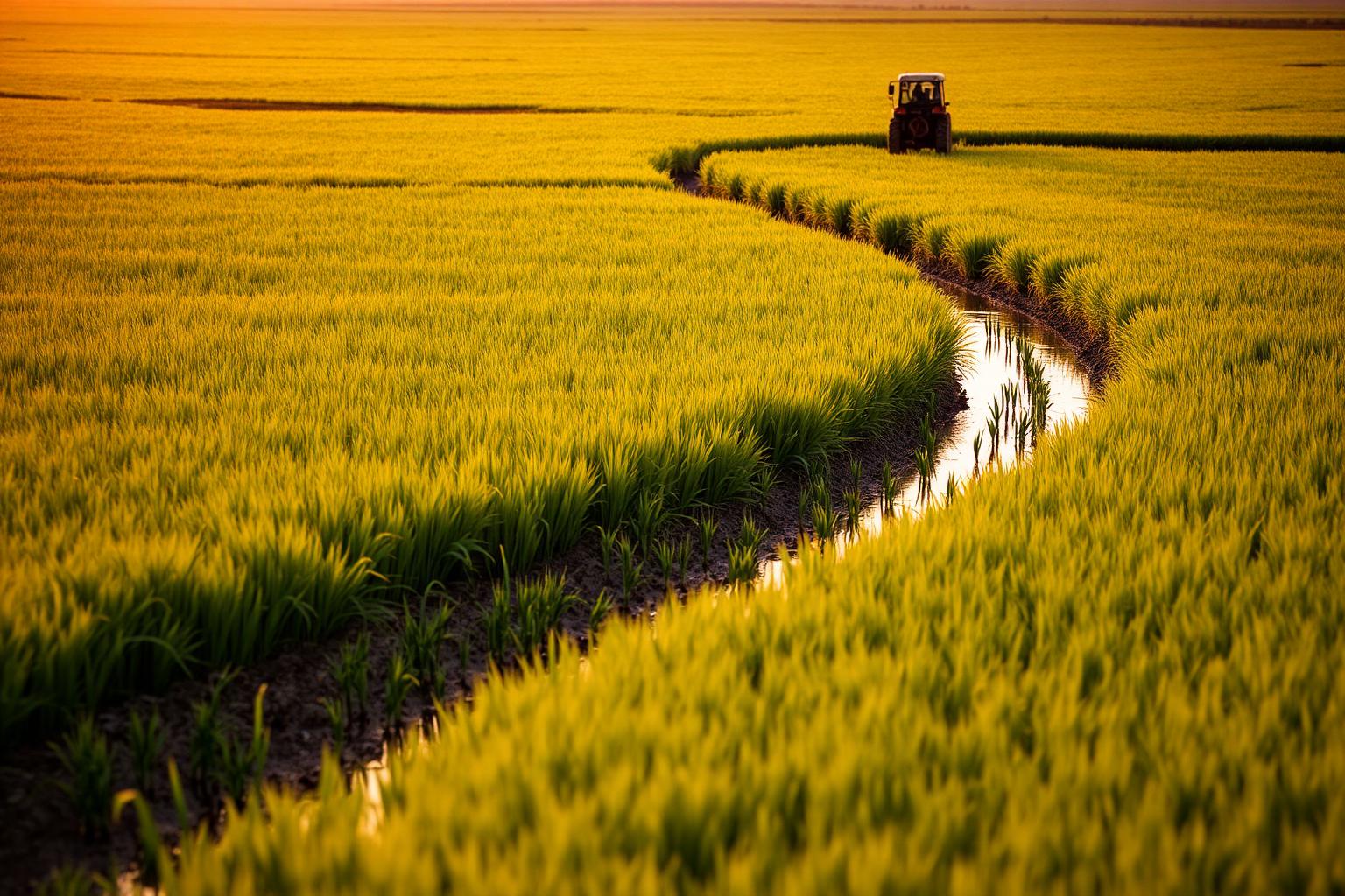 Sunlit wheat fields in Punjab